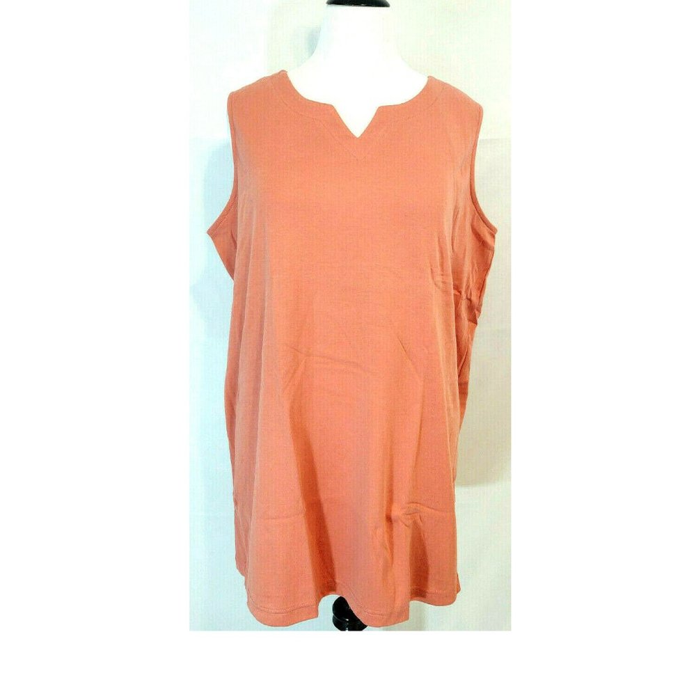 Roamans Plus 22/24 1X Tank Top Coral Burnt Orange